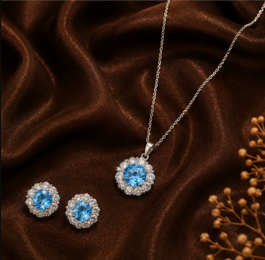 Azure Halo Jewellery Set