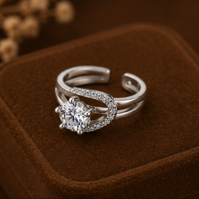 Celeste Pavé Twist Open Ring