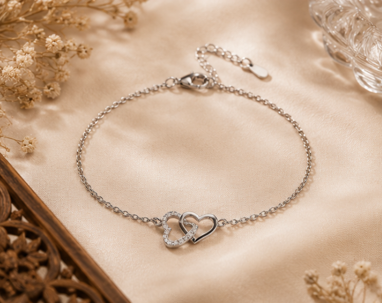 Eternal Hearts Sterling Silver Bracelet