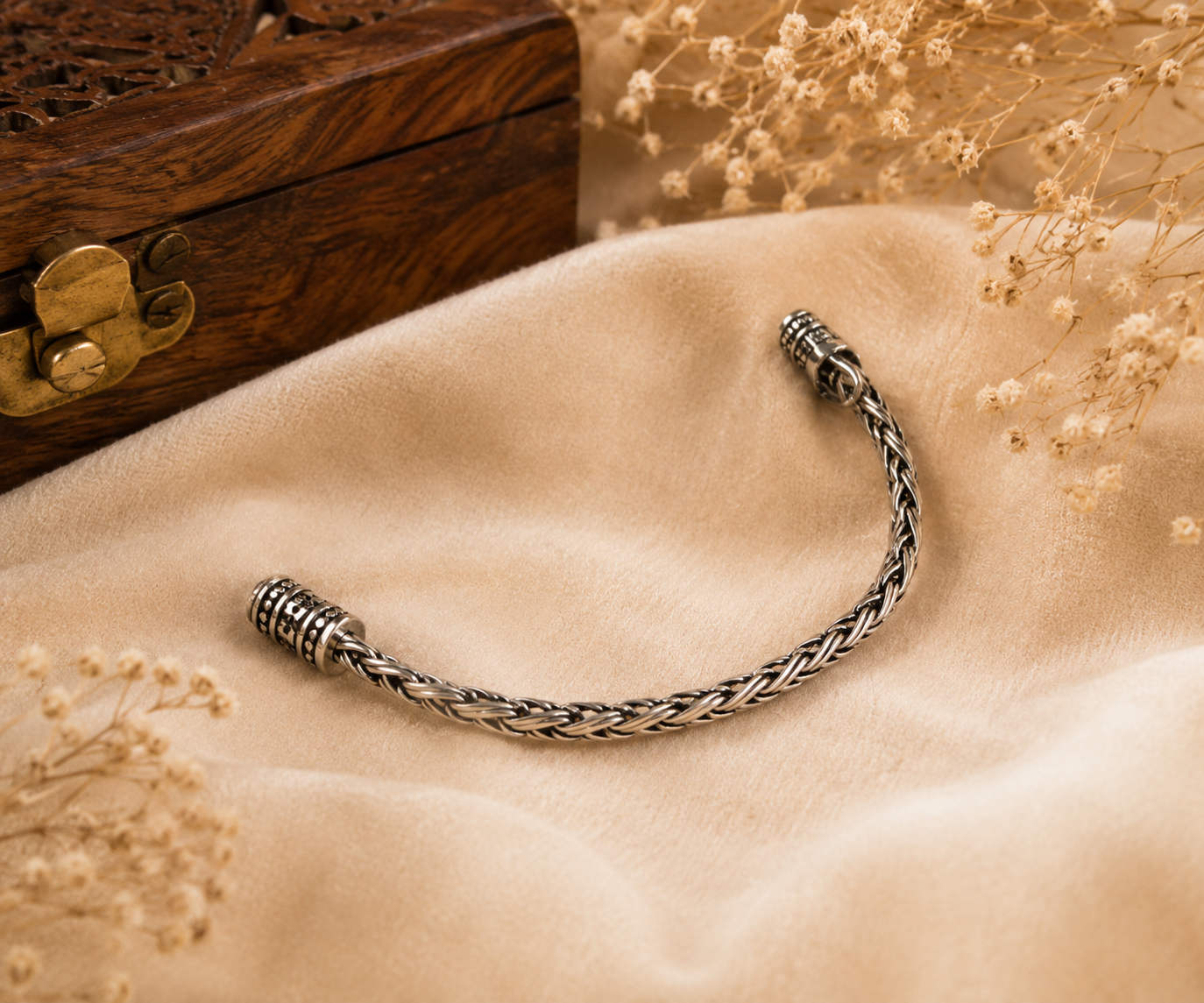 Women's Silver Braided Bracelet