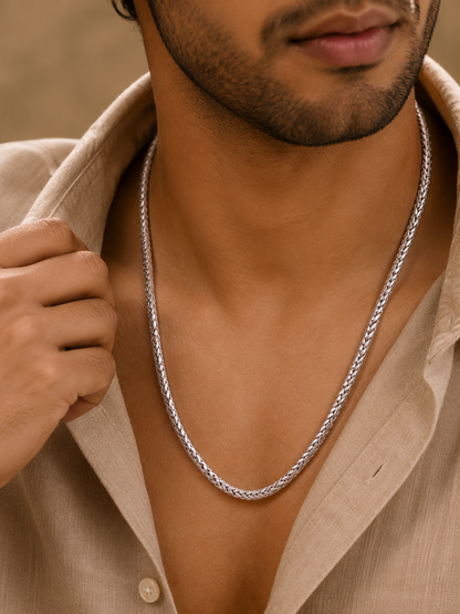 Men's Sterling Silver Wheat Chain