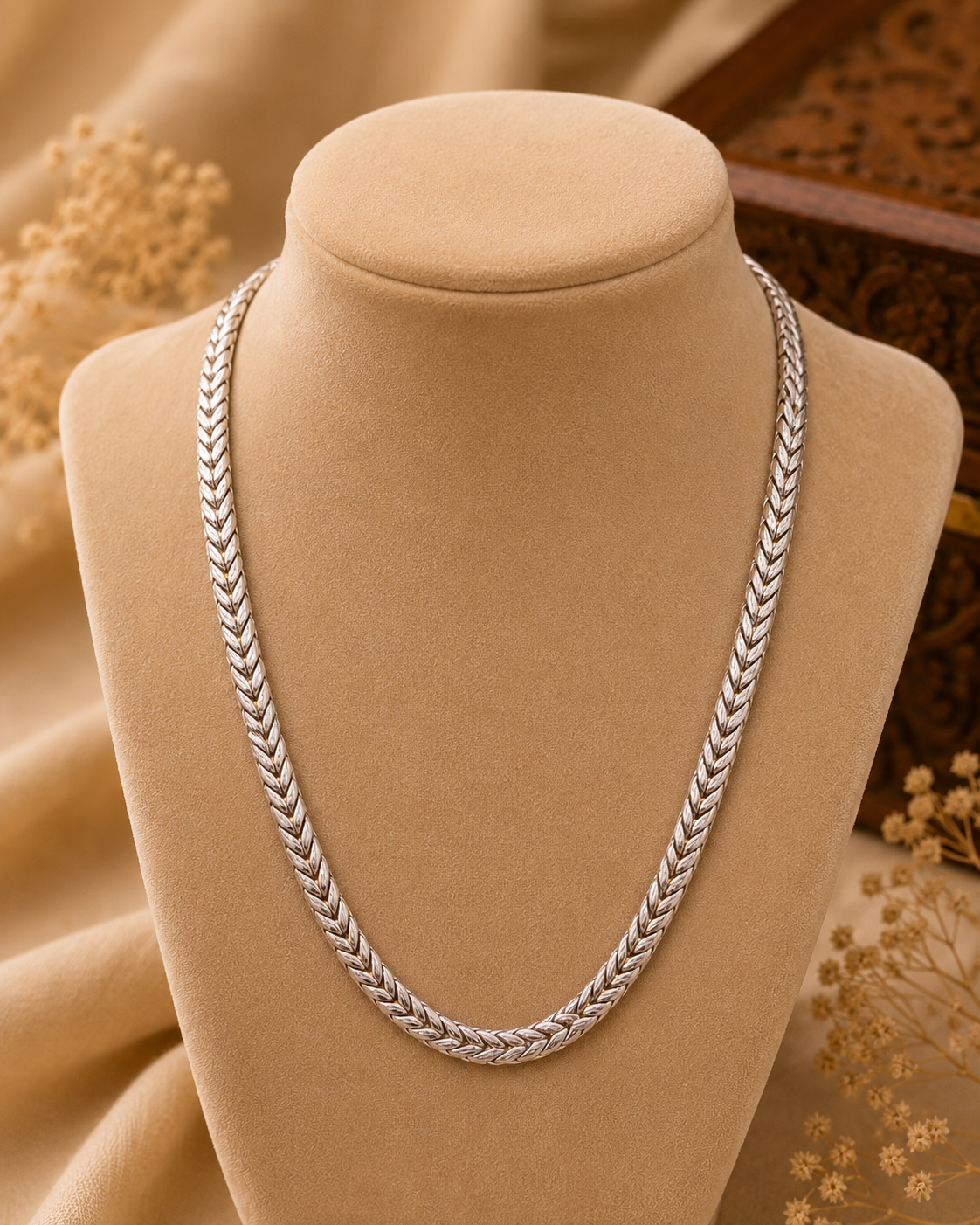 Men's Sterling Silver Wheat Chain