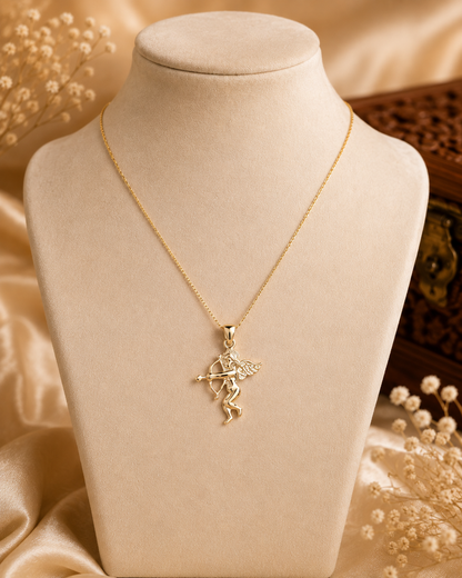 Cupid Angel Gold Pendant Necklace