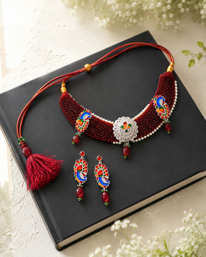 Peacock Galapti Choker Set