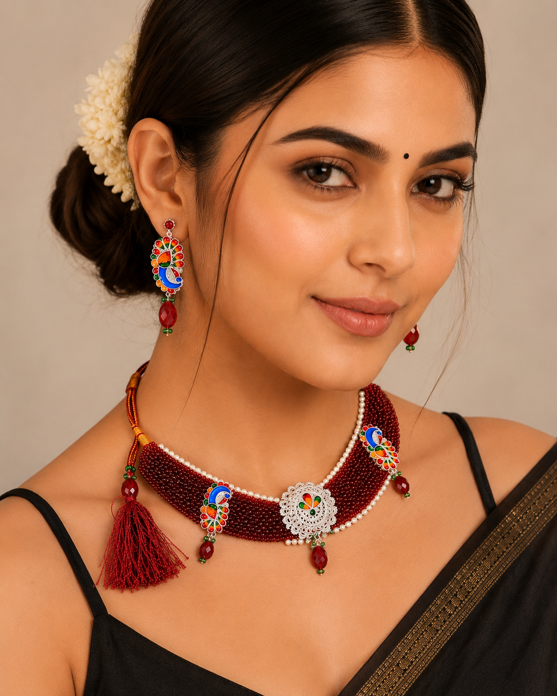 Peacock Galapti Choker Set
