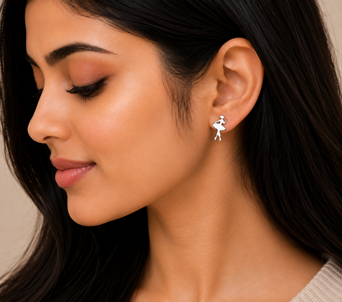 Graceful Ballerina Stud Earrings