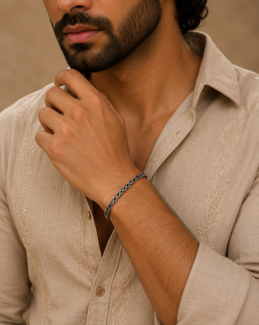 Men’s Braided Silver Bracelet
