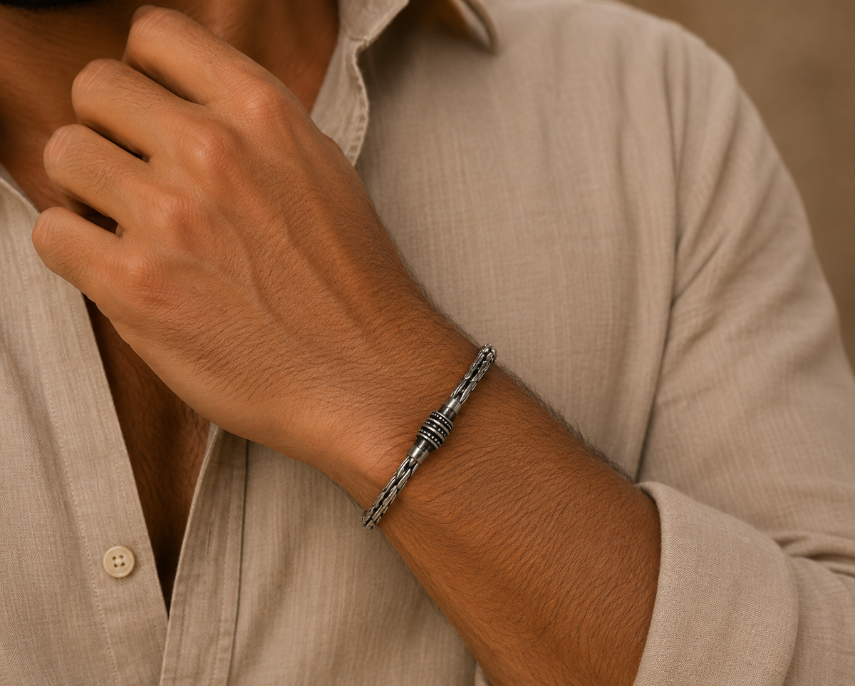 Men’s Braided Silver Bracelet