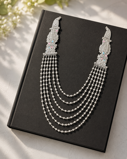 925 Silver Pearl Matar Mala Necklace