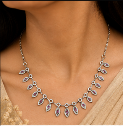 ruby leaf glam neclace
