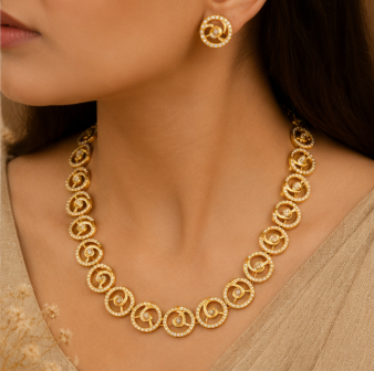 Whirl of Elegance Gold Necklace