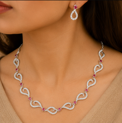 Celestial Infinity Ruby Necklace Set