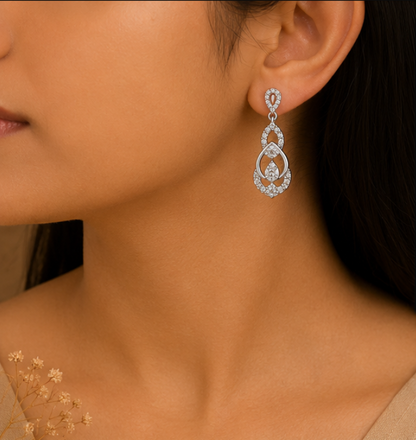 Elegant Interlocking Teardrop Diamond Earrings