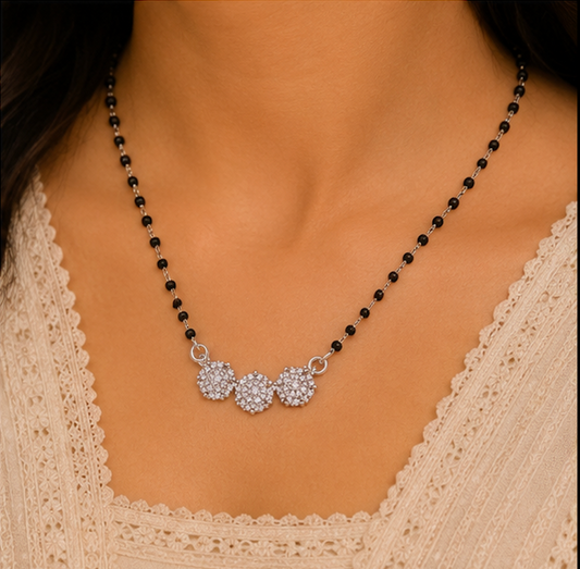 925 Silver Grace Triple Cluster Mangalsutra