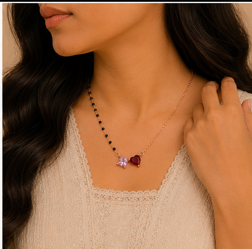 925 Silver Dual Heart Mangalsutra