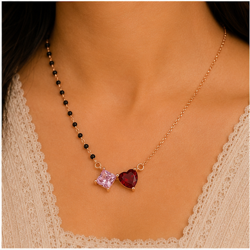 925 Silver Dual Heart Mangalsutra
