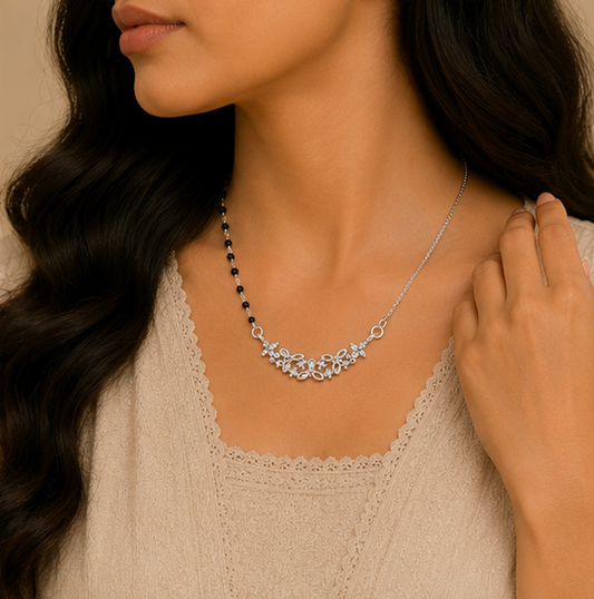 925 Silver Floral Vine Mangalsutra