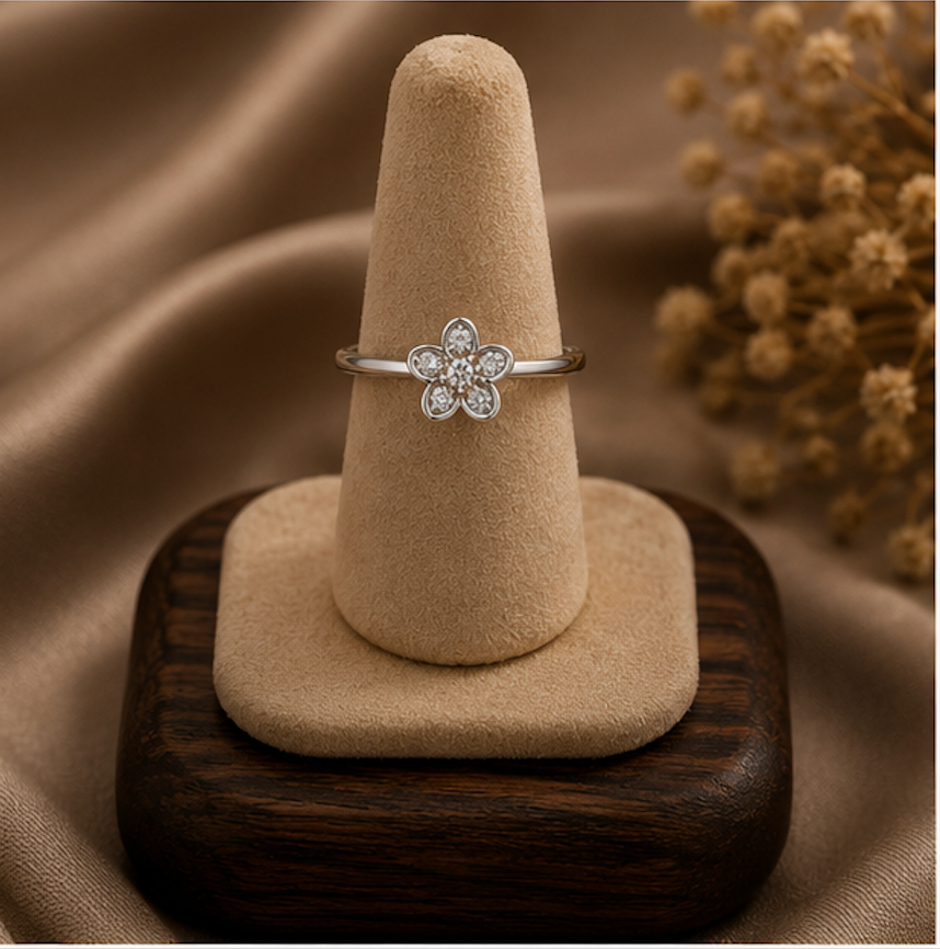 925 Sterling Silver Blossom Spark Ring