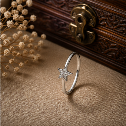 925 Sterling Silver Celestial Star Ring
