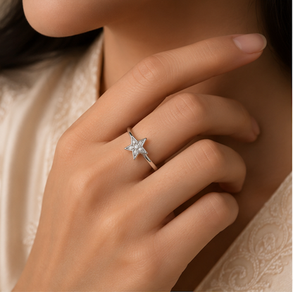 925 Sterling Silver Celestial Star Ring