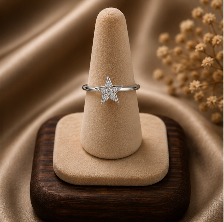 925 Sterling Silver Celestial Star Ring