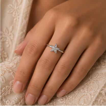 925 Sterling Silver Celestial Star Ring