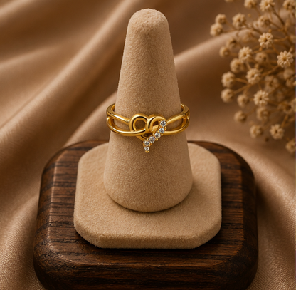 925 Sterling Silver Gold Plated Infinity Sparkle Ring