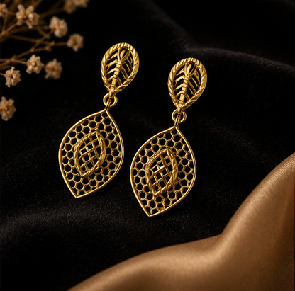 925 Sterling Silver Gold Plated Designer Jhumki Earrings