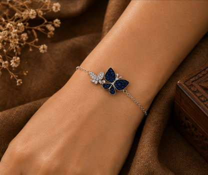 Midnight Butterfly Sterling Silver Bracelet
