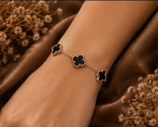 Noir Clover Rose Gold Bracelet