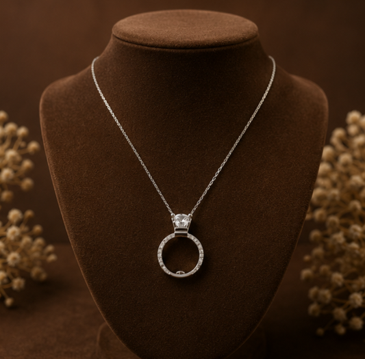 Royal Halo Crystal Pendant Necklace