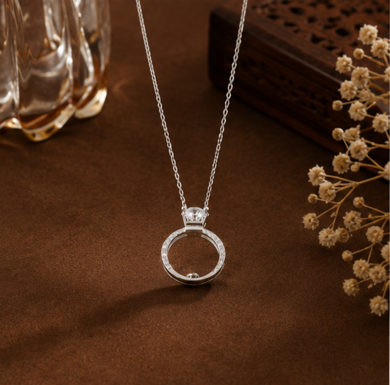 Royal Halo Crystal Pendant Necklace