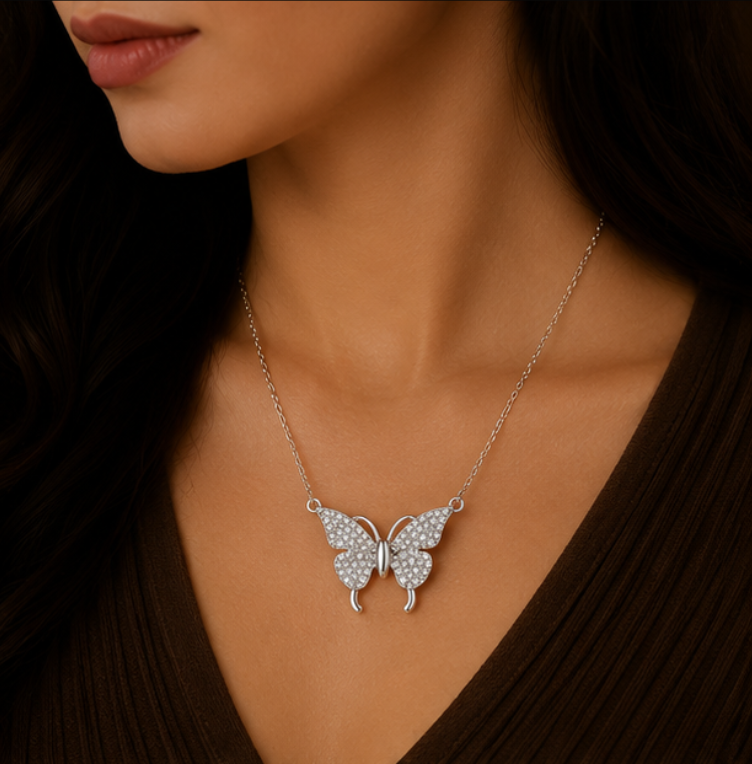 Lumière Butterfly Crystal Necklace