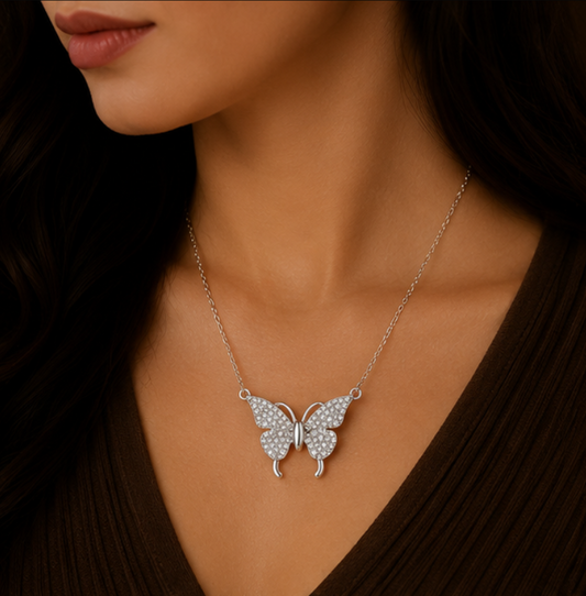 Lumière Butterfly Crystal Necklace