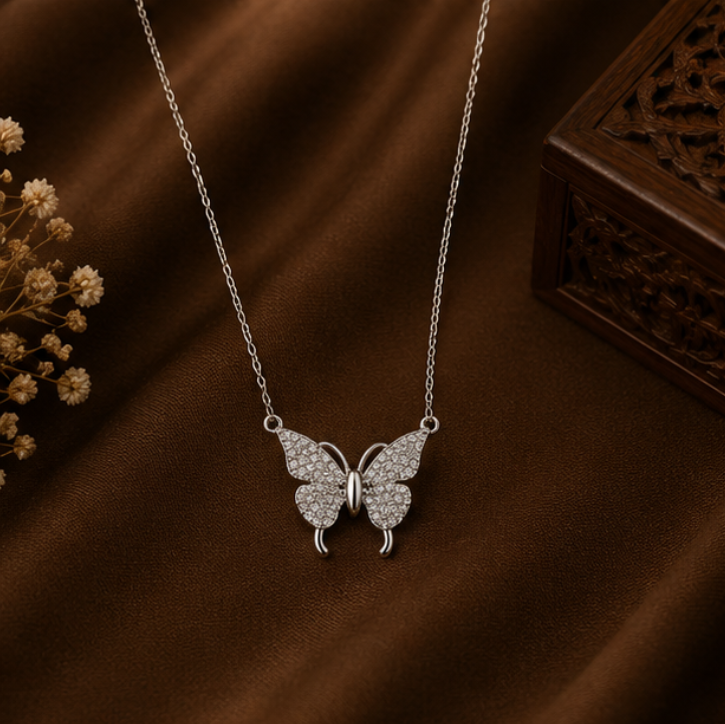 Lumière Butterfly Crystal Necklace