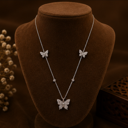 Butterfly Garden Crystal Layered Necklace