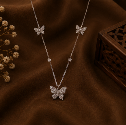 Butterfly Garden Crystal Layered Necklace