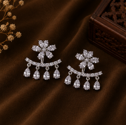 Celeste Floral Crystal Drop Earrings