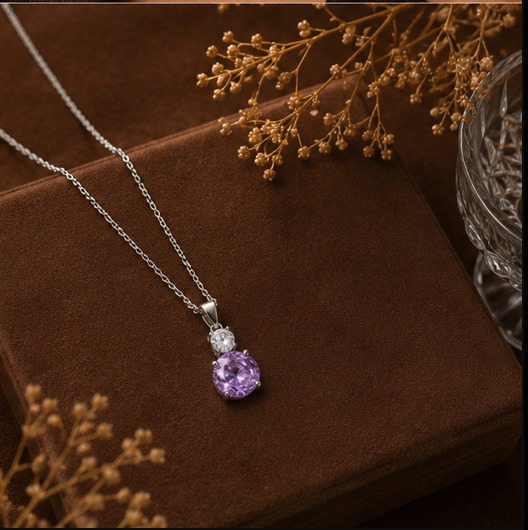 Lavender Radiance Pendant Jewellery Set