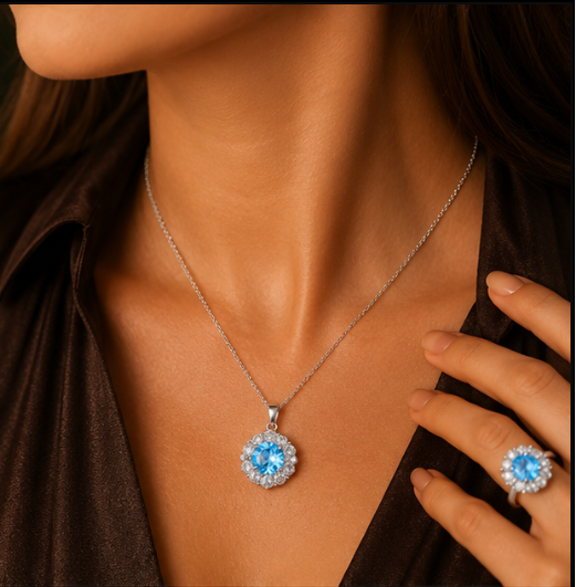 Azure Halo Jewellery Set