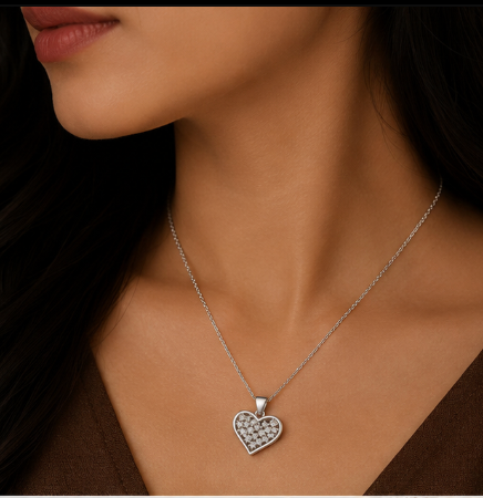 Elegant Silver Heart Pendant