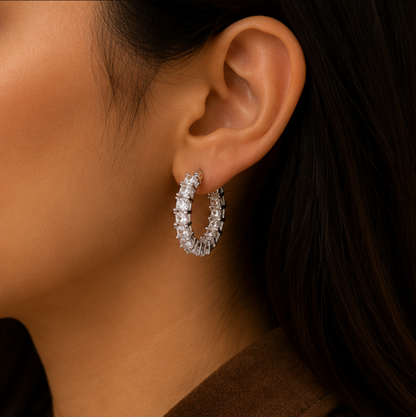 Celeste Crystal Pavé Hoop Earrings