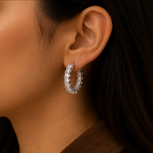 Celeste Crystal Pavé Hoop Earrings