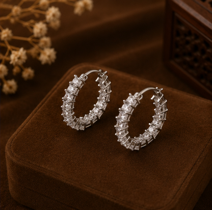 Celeste Crystal Pavé Hoop Earrings