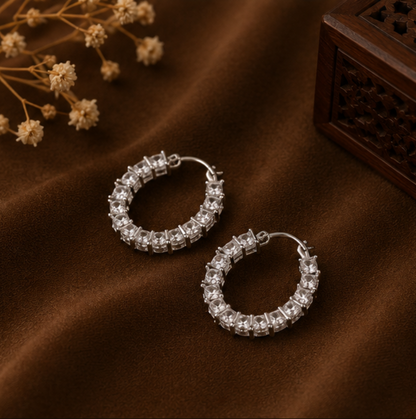 Celeste Crystal Pavé Hoop Earrings