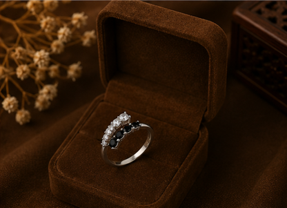 Dual Contrast Black & White Stone Ring