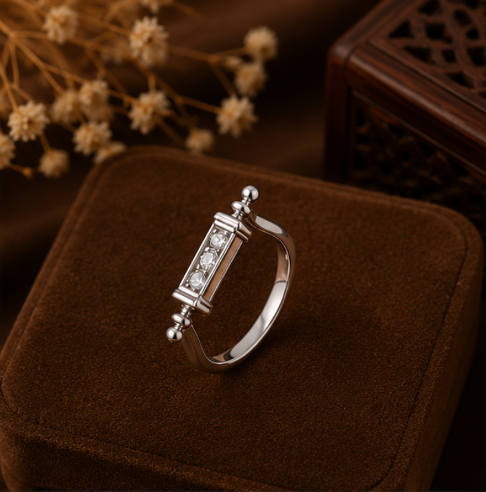 Celeste Crystal Bar Statement Ring