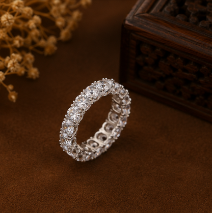 Celeste Radiant Eternity Crystal Ring