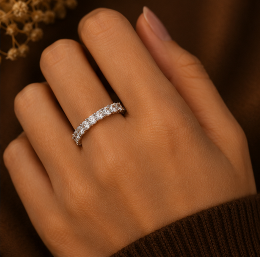 Celeste Radiant Eternity Crystal Ring