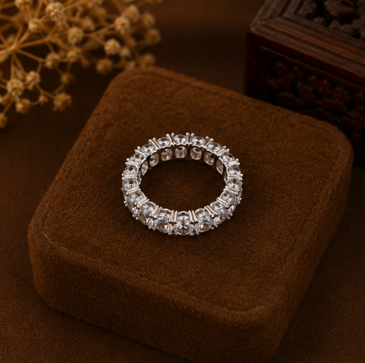 Celeste Radiant Eternity Crystal Ring